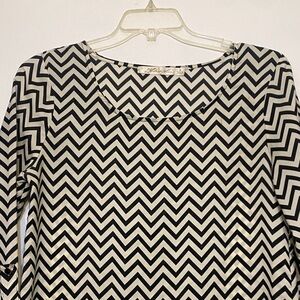 Liberty Love Black and White Zigzag Blouse